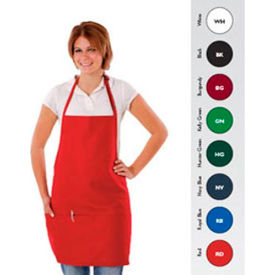 Bib Apron, Three Pockets, Adjustable Neckband, Royal Blue