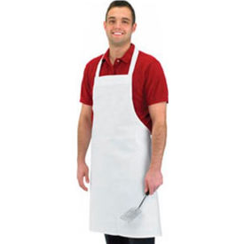 Economy Bib Apron, 34" X 36", No Pocket, White