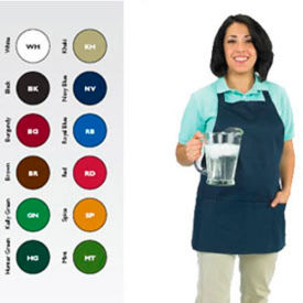 Bib Apron, 27X25, 3 Comp Front Pocket, Black