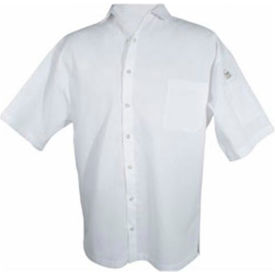 Cook Shirt, Large, Breast Pocket, Short Sleeve, White