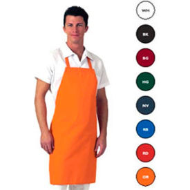 Bib Apron, 30x34, No Pocket, Twill, Navy Blue