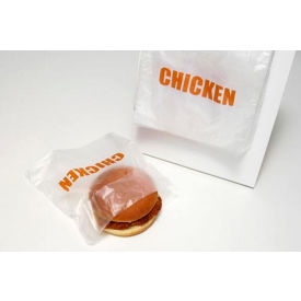 Saddle Pack Printed Bags, "Chicken", 6-1/2"W x 7"L, .5 Mil, Clear, 2000/Pack
