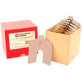 Size A 2" x 2" Stainless Steel Slotted Shim, 80 Piece Shop Kit - Made In USA
