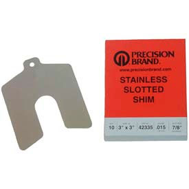 3" x 3" x 0.004" Stainless Steel Slotted Shim (Pack of 20) - Made In USA