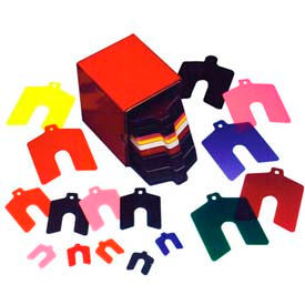 2" x 2" x 0.010" Brown, Plastic Color Coded Slotted Shim (Pack of 20) - Made In USA