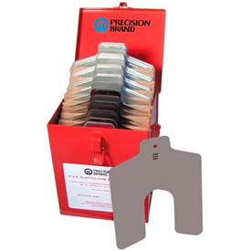 Size E 6" x 6" Stainless Steel Slotted Shim, 52 Piece Assortment - Made In USA