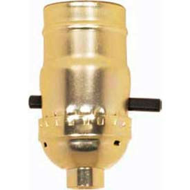 On-Off Push Thru Socket With Set Screw - Brite Gilt