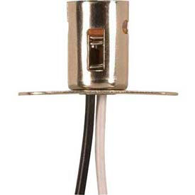 Bayonet Base Double Contact Socket w/ Flat Bracket and 8-in. Leads