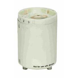 Smooth Phenolic CFL Lampholder G24q-2 - GX24q-2 60Hz 0.20A 18W-120V