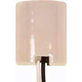 Keyless Porcelain Mogul Socket 2 Bushings 8/32 2 Wireways 1/2" Strip Leads