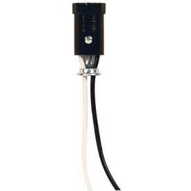 Phenolic Candelabra Socket with 12-in. Leads 1-5/8-in. Flange