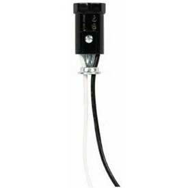 Phenolic Candelabra Socket with 24-in. Leads 1-5/8-in. Flange