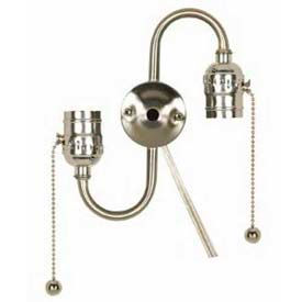 Steel "S" Cluster - Twin Pull Chain - Satin Nickel