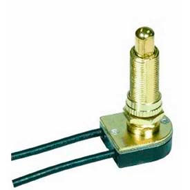 On-Off Metal Push Switch 1-1/8-in. Bushing Brass Finish