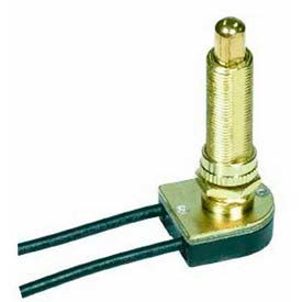 On-Off Metal Push Switch 1-1/2-in. Bushing Brass Finish