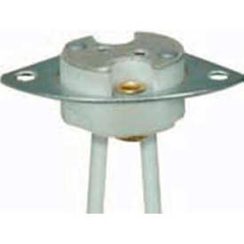 Halogen Socket w/Metal Plate - 2 Mounting Holes