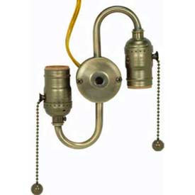 Steel "S" Cluster w/ Pull Chain 1/8 IP Top - 1/4 IP Bottom