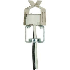 Round Halogen Socket w/Spring Clip and 8-in. Leads