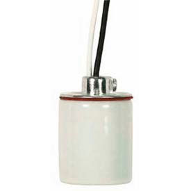 Keyless Glazed Porcelain Socket w/Cap - 9-in. Leads