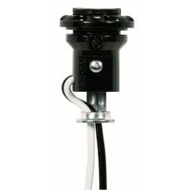 Phenolic Threaded Candelabra Socket 1-3/4-in. w/Shoulder and Phenolic Ring 8-in. Leads