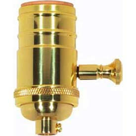 150W Full Range Turn Knob 4pc. Dimmer Socket - Polished Brass 1/4 IPS