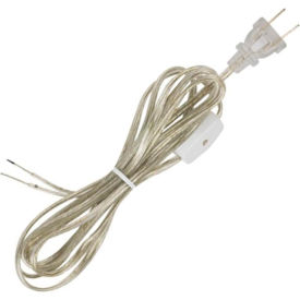 8 Ft. SPT-1 Cord Set with Line Switch, Clear Silver