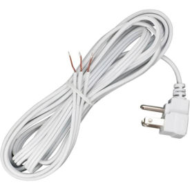 10 Ft. Flat Plug Cord Set 18/3 SPT-2-105-#176;C, White