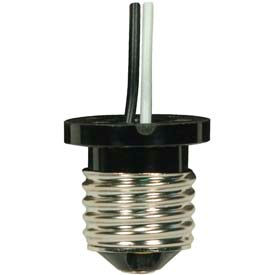 Medium Base Phenolic E26 Flanged Adapter w/10-in. Leads