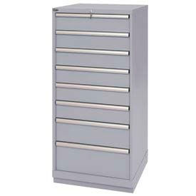 8 Drawer Standard Width Cabinet - Light Gray, Keyed Alike