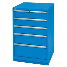 5 Drawer Standard Width Cabinet - Bright Blue, Keyed Alike