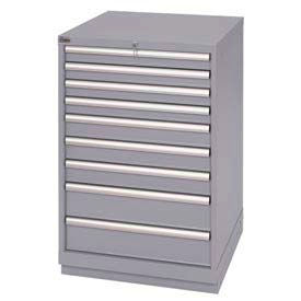 9 Drawer Standard Width Cabinet - Light Gray, Keyed Alike