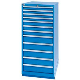 12 Drawer Standard Width Cabinet - Bright Blue, Master Keyed