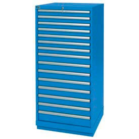 15 Drawer Standard Width Cabinet - Bright Blue, Master Keyed