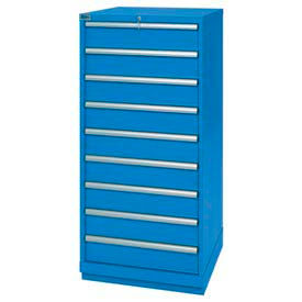 9 Drawer Standard Width Cabinet 59-1/2" H - Bright Blue, No Lock