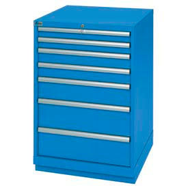 7 Drawer Standard Width Cabinet - Bright Blue, Master Keyed