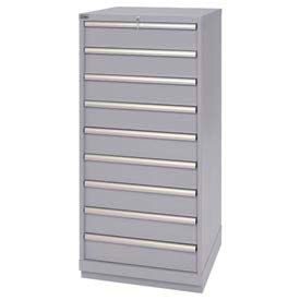 9 Drawer Standard Width Cabinet 59-1/2" H - Light Gray, No Lock