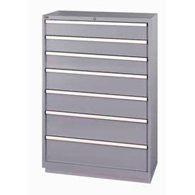 7 Drawer Shallow Depth, 59-1/2"H- Light Gray, No Lock