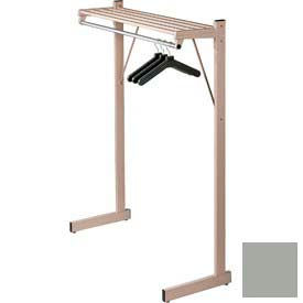 48"W Freestanding Coat Rack, Medium Gray
