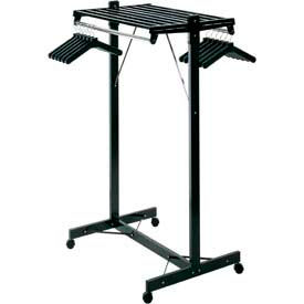60"W Double Sided Freestanding Coat Rack with Casters, Black