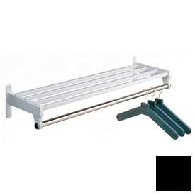 24"W Wall Mounted Hanger Style Coat Rack, Black