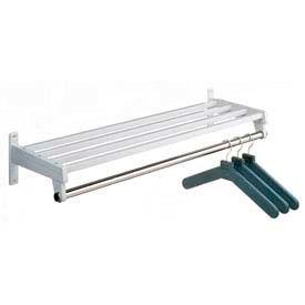 24"W Wall Mounted Hanger Style Coat Rack, Gray