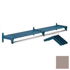 60"W Wall Mounted Hanger Style Coat Rack, Sandstone