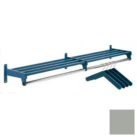 72"W Wall Mounted Hanger Style Coat Rack, Gray