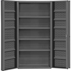 14 Gauge Steel 4-Shelf & 14 Door-Shelf Storage Bin Cabinet, 36"W x 24"D x 72"H