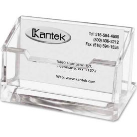 Clear Acrylic Business Card Holder, 80-Card Capacity, 4"W x 1 7/8"D x 2"H