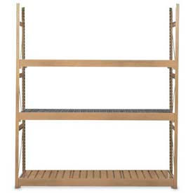 V-Grip 3 Level, Bulk Storage Rack, Steel Deck, Starter, 72"W x 24"D x 72"H, Textured Putty