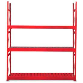 V-Grip 3 Level, Bulk Storage Rack, Wire Deck, Add On, 48"W x 36"D x 84"H, Cherry Red