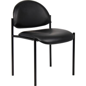 Stacking Guest Chair - Vinyl - Low Back - Black