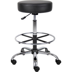 Medical Stool with Footring - Vinyl - Black