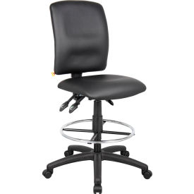 Multifunction Drafting Stool - Leather - Black